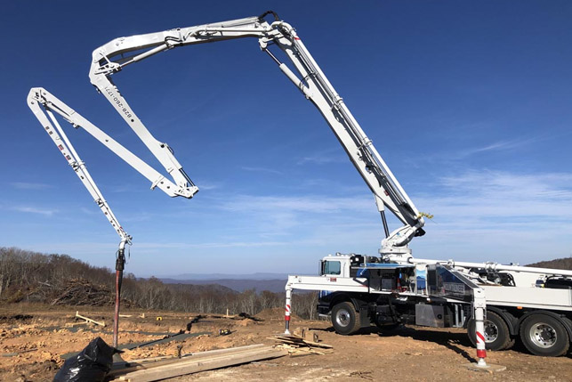 Concrete Placing Boom Pump Truck Company Contractor Greenville SC
